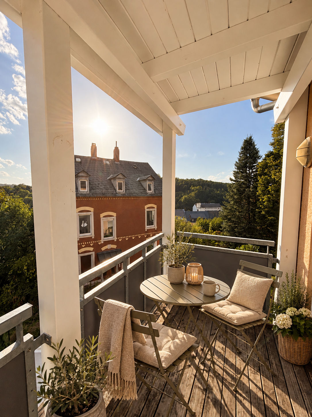 Virtuell möblierter Balkon
